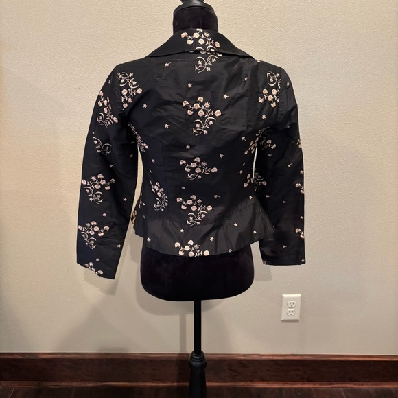 Nanette Lepore Embroidered Floral Jacket with Ribbon Detail,Size 0,Y2K Vintage - Picture 7 of 12